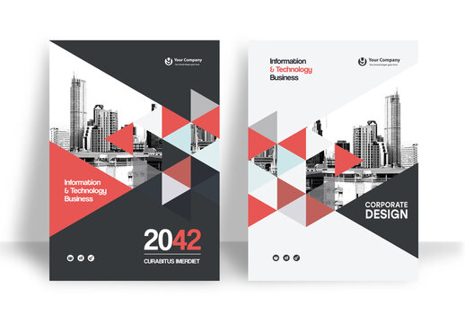 Red and Black Geometric Book Cover Layout