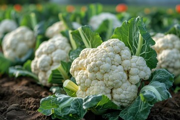 cauliflower in the middle of the tree field professional photography