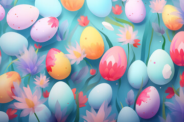 Easter background, Graphic design style for websites - obrazy, fototapety, plakaty