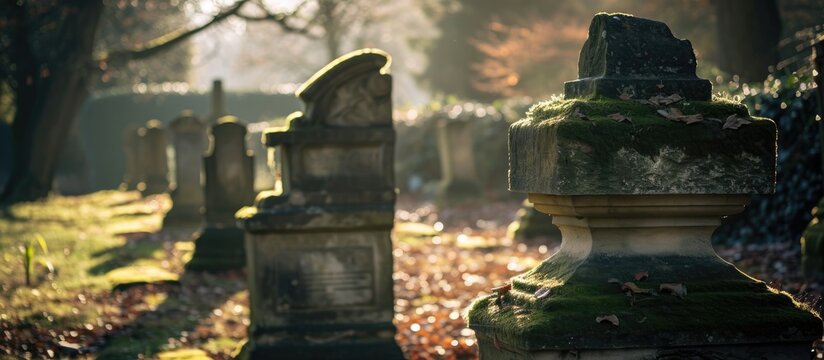 Ancient tombstones in Alloa cemetery.
