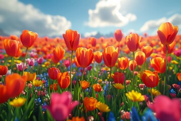 colorful tulip meadows field professional photography