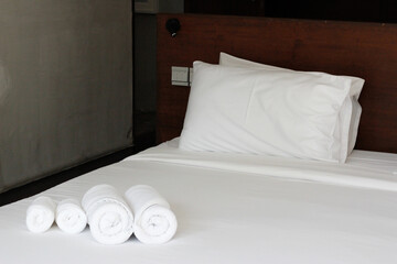 White bed room close-up
