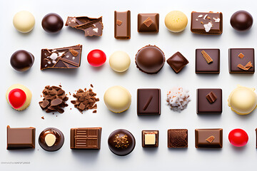 set of chocolate icons for valentine's day 02