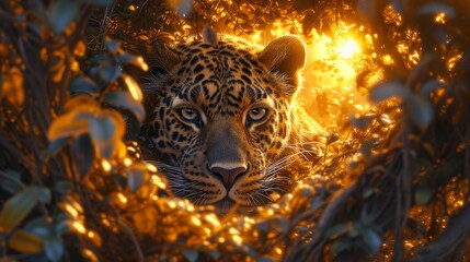 close up of leopard - obrazy, fototapety, plakaty