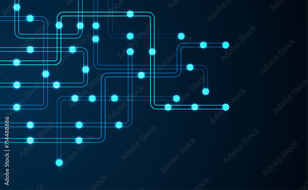 Poster circuit connect lines and dots. network technology and connection concept. decentralized network nod