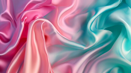 Pink and Turquoise silk background