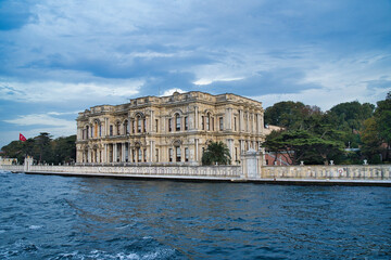 Beylerbeyi Palace seen from bosporus Cruise in Istanbul,Turkey
