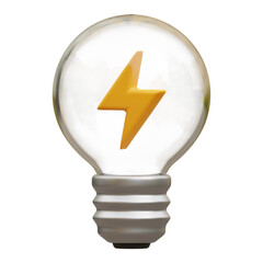 3D Render Light Bulb Icon, illustration isolated on white background, suitable for website, mobile app, print, presentation, infographic, and other projects.