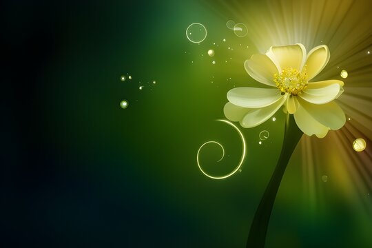 background with gold flowers - Spring  blooming