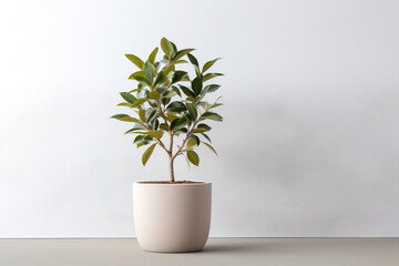 house plant with empty wall. Generative Ai