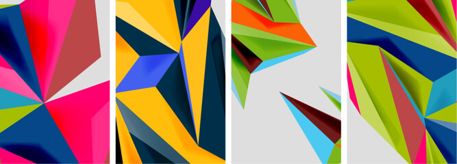 Triangle low poly mosaic posters. Vector illustration For Wallpaper, Banner, Background, Card, Book Illustration, landing page