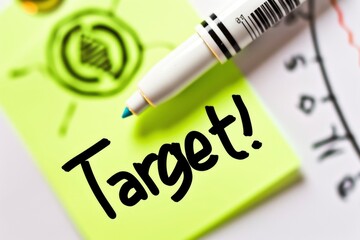 Target text on a sticky note