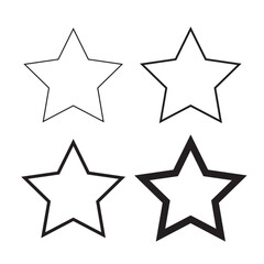 Five pointed star Icon set. Decorative stars,eps10