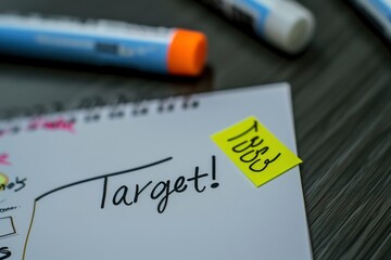 Target text on a sticky note