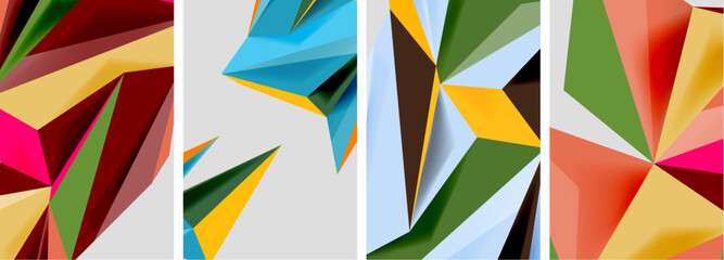 Triangle low poly mosaic posters. Vector illustration For Wallpaper, Banner, Background, Card, Book Illustration, landing page