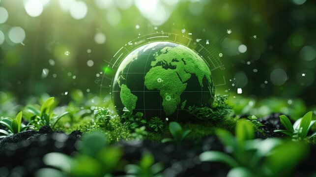 Environmental technology concept. Sustainable development goals. Saving the environment sustainable. Environment World Earth Day.