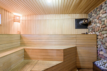 standard interior wooden bath, sauna, steam room