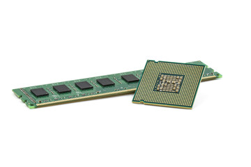 cpu and ram on whitebackground