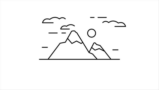 2d line art mountain animation video full hd
