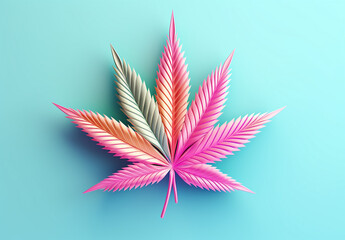 Colorful Marijuana Leaf On A Black Background