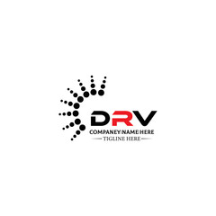 Obraz premium DRV logo. D R V design. White DRV letter. DRV, D R V letter logo design. Initial letter DRV linked circle uppercase monogram logo. D R V letter logo vector design. DRV letter logo design five style.