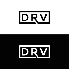 Fototapeta premium DRV logo. D R V design. White DRV letter. DRV, D R V letter logo design. Initial letter DRV linked circle uppercase monogram logo. D R V letter logo vector design. DRV letter logo design five style.