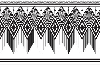 Fabric pattern that uses stacked diamonds. There are straight lines going down that make the overall image of the diamond look like it hangs down like an earring