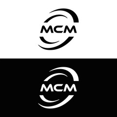 MCM logo. M C M design. White MCM letter. MCM, M C M letter logo design. Initial letter MCM linked circle uppercase monogram logo. M C M letter logo vector design. MCM letter logo design five style.