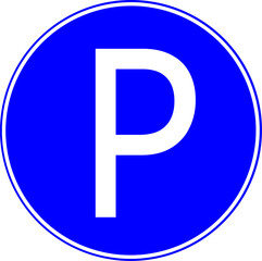 Parking or stopping sign. Editable vector illustration.	