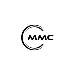 MMC logo. M M C design. White MMC letter. MMC, M M C letter logo design. Initial letter MMC linked circle uppercase monogram logo. M M C letter logo vector design. MMC letter logo design five style.
