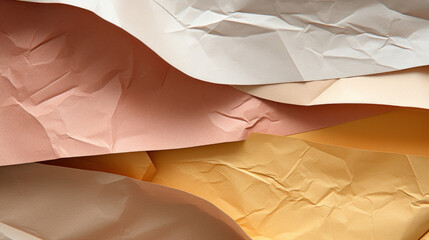 A close-up view of crumpled paper with a rich texture in a palette of warm earth tones, suitable for artistic backgrounds.