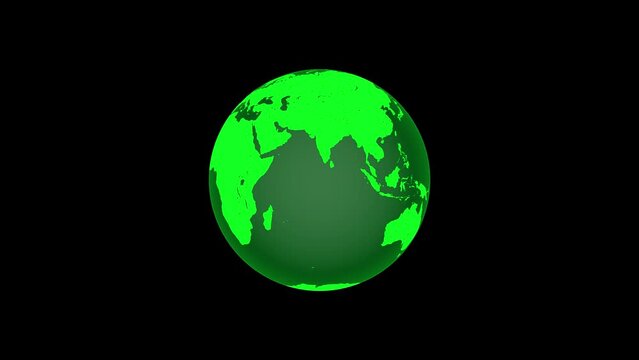 Flat design spinning Earth isolated on white. Animation of planet Earth.  