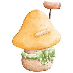 Mushroom House Magic, Cute Watercolor Clipart, Perfect for Spring Designs and More