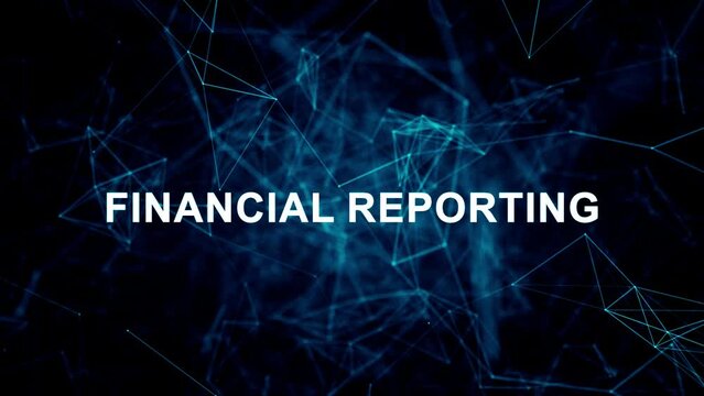 Animated futuristic texts about Tax Accounting, tax preparation and financial reporting services