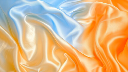 Fototapeta premium Pastel Blue and Yellow-Orange silk background