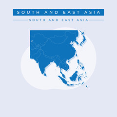 Vector illustration vector of South and east Asia map Asia