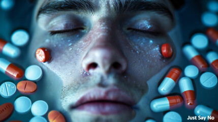 Powerful Image of a Man Overdosed Surrounded by Pills Sends a Crucial 'Just Say No' Message