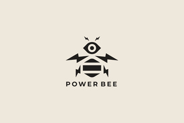Power bee eye minimal logo