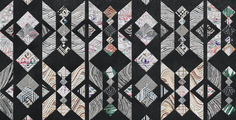 Fototapeta premium geometric decorative 3d structure wallpaper pattern, digital amazing background, ceramic tile, carpet, cover, interior.