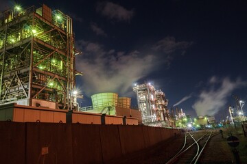 Obraz premium 巨大な工場夜景