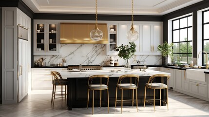 _A_contemporary_chic_kitchen_featuring_stylish_black ai generative images