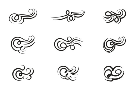 Vintage Filigree Swirls, calligraphy Tattoo style Decorative Elements, Text Ornaments curly line swings swashes, Flourishes Swirls Elegant ornate, flourish Swirl ornament stroke, scroll design