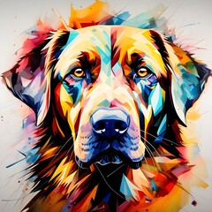 Abstract Pawspective Labrador Dog Center Image Headshot Crafted from Shapes Unseen
