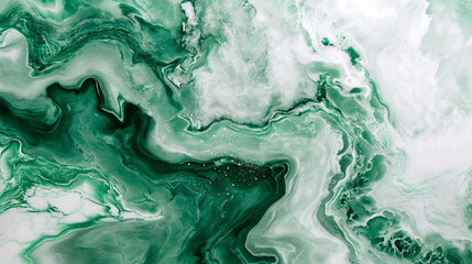 Medium Green and White marble background 