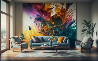 colorful living room interior