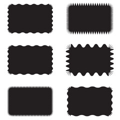 Set of vector starburst, sunburst badges. Different color. Simple flat style Vintage labels. Colored stickers.