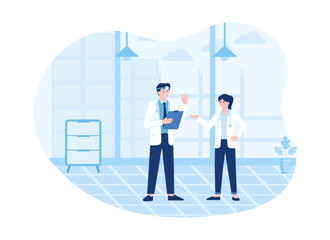 doctor in discussion concept flat illustration
