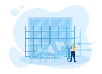 engineering and construction concept flat illustration