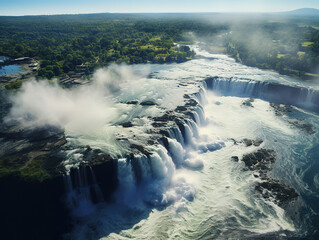 Wonderful Niagara Falls aerial view Canada