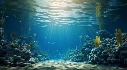Naklejka na ściany i meble underwater underwater ocean sunbathing diving tropical underwater